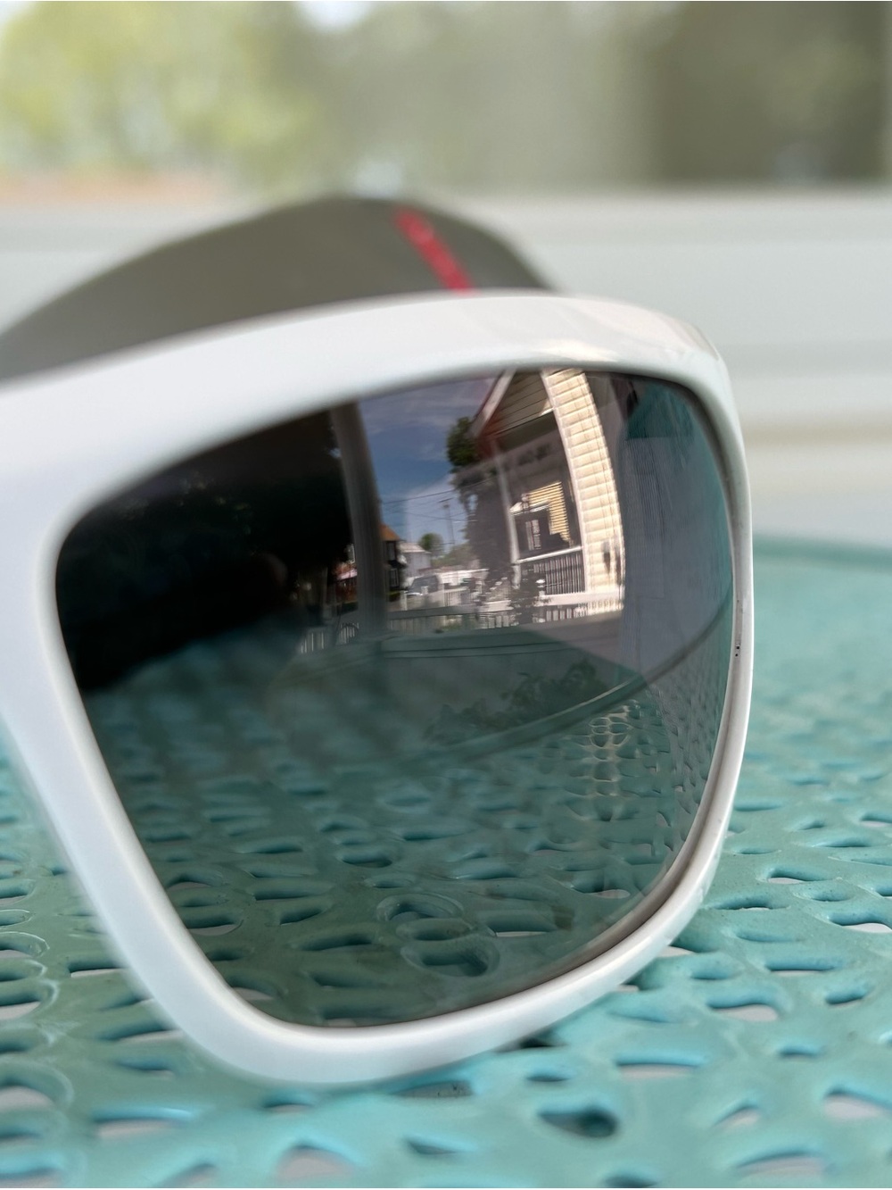 Prada White Frame Sunglasses with Dark Gray Lenses - Picture 4 of 8